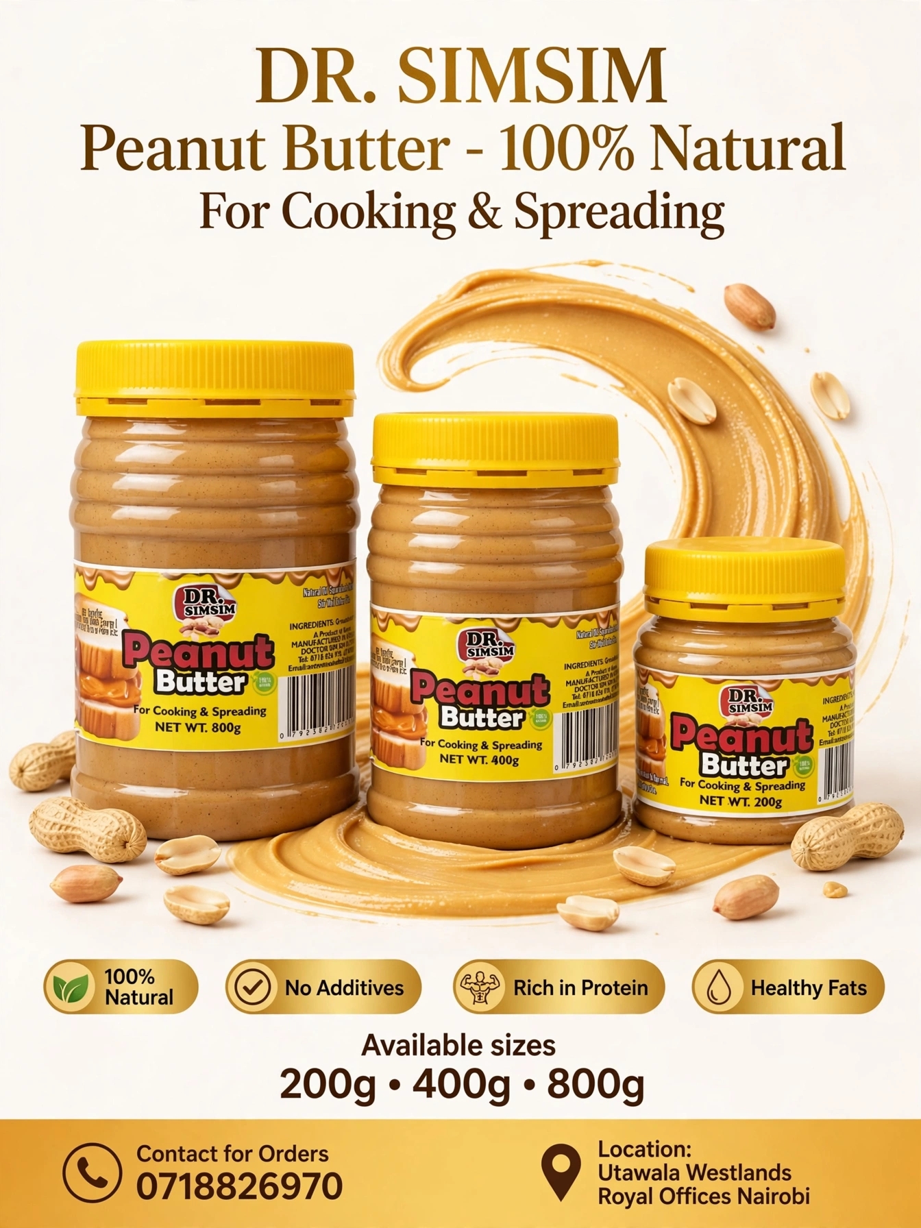 Dr Simsim Peanut Butter 400g – smooth & Nutritious.