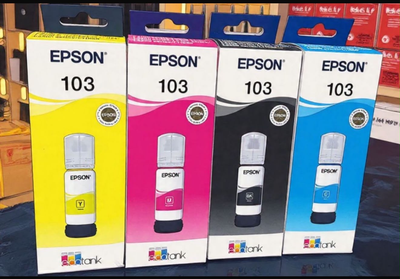 Original Epson 103 EcoTank Printer Ink Black, Cyan, Magenta & Yellow