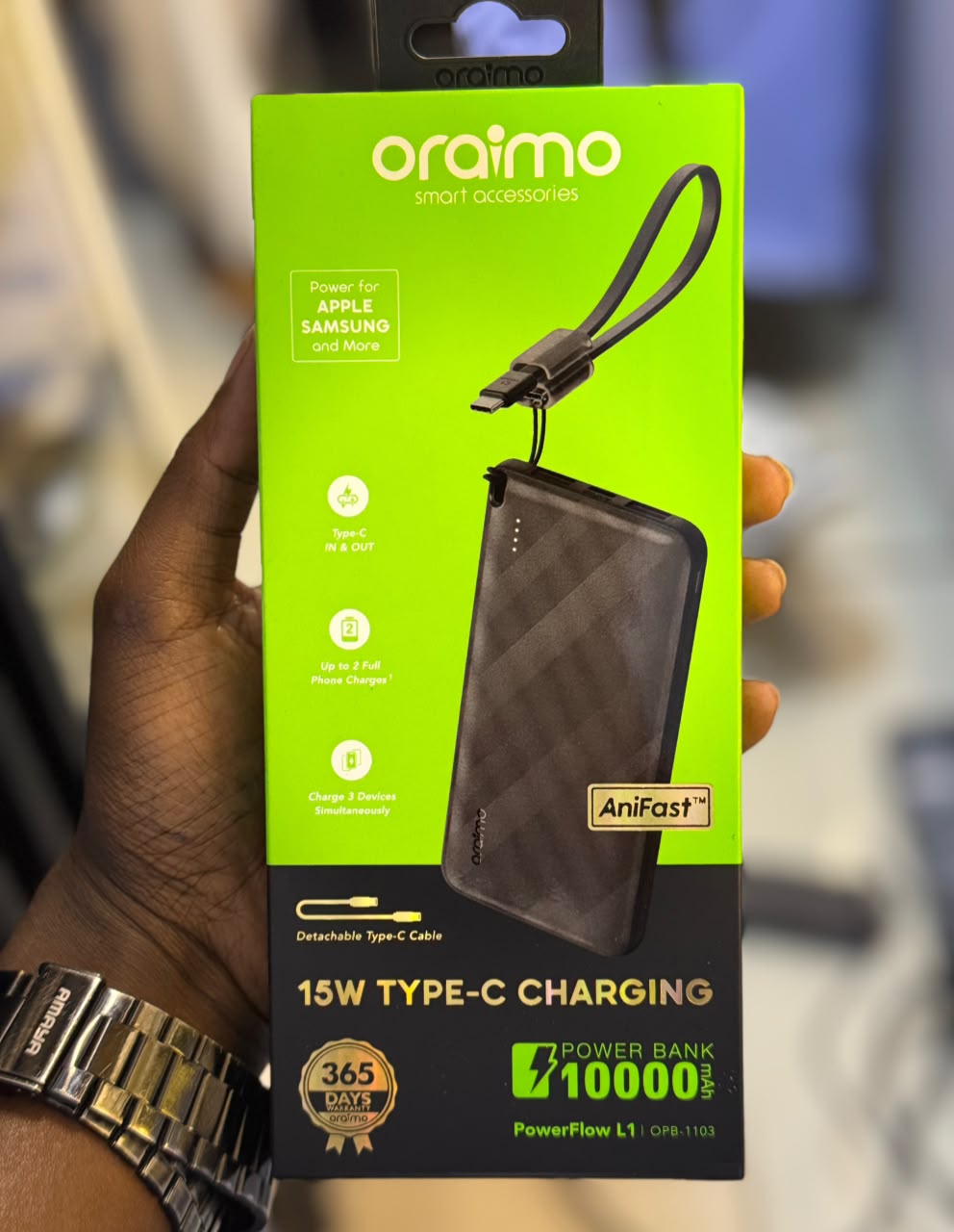 Oraimo 10000mAh Power Bank – 15W Type-C Fast Charging Portable Battery - photo 2