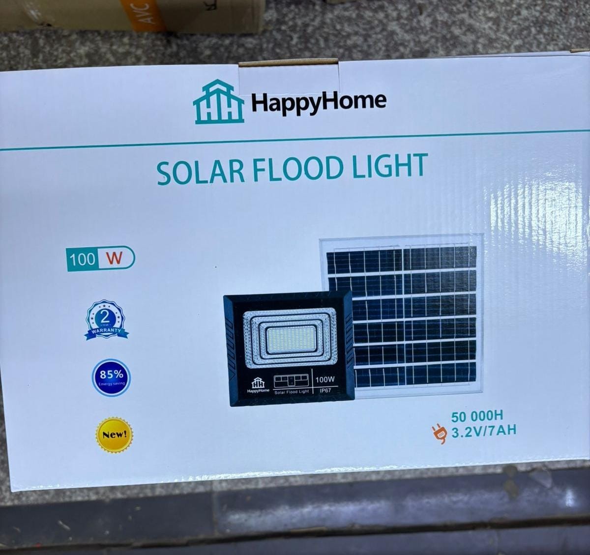 HappyHome 100W Solar Flood Light – Outdoor LED Security Light with Solar Panel
