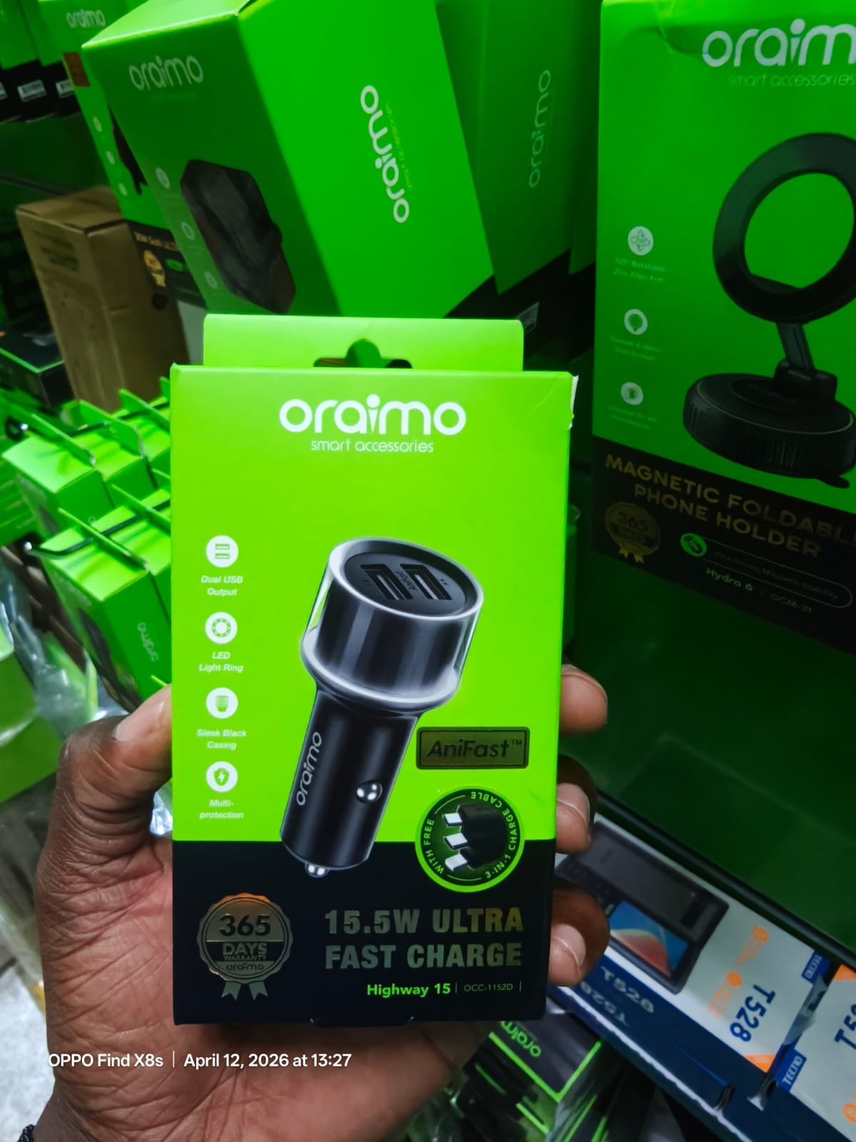 Oraimo 69W Dual USB Car Charger – Type-C & USB-A Fast Car Charger | PowerDrive 7691 Pro