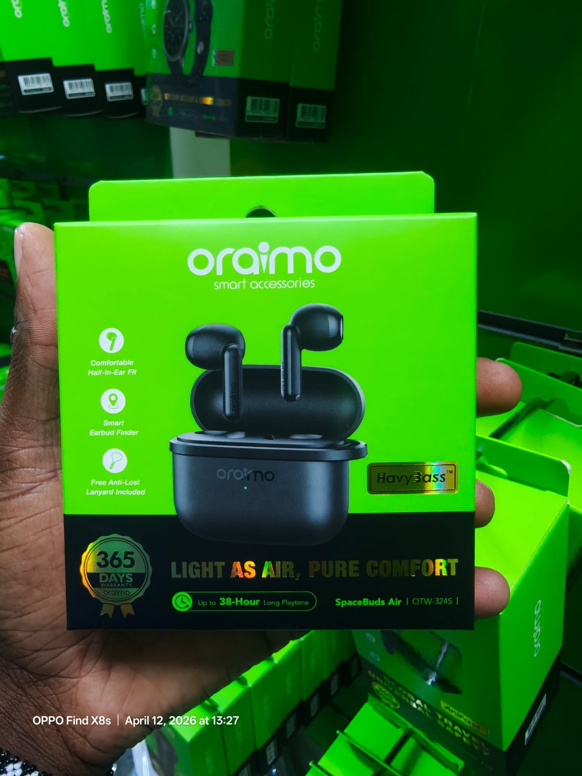 Oraimo SpaceBuds Air TWS Earbuds – Wireless Bluetooth Earphones with 38-Hour Playtime