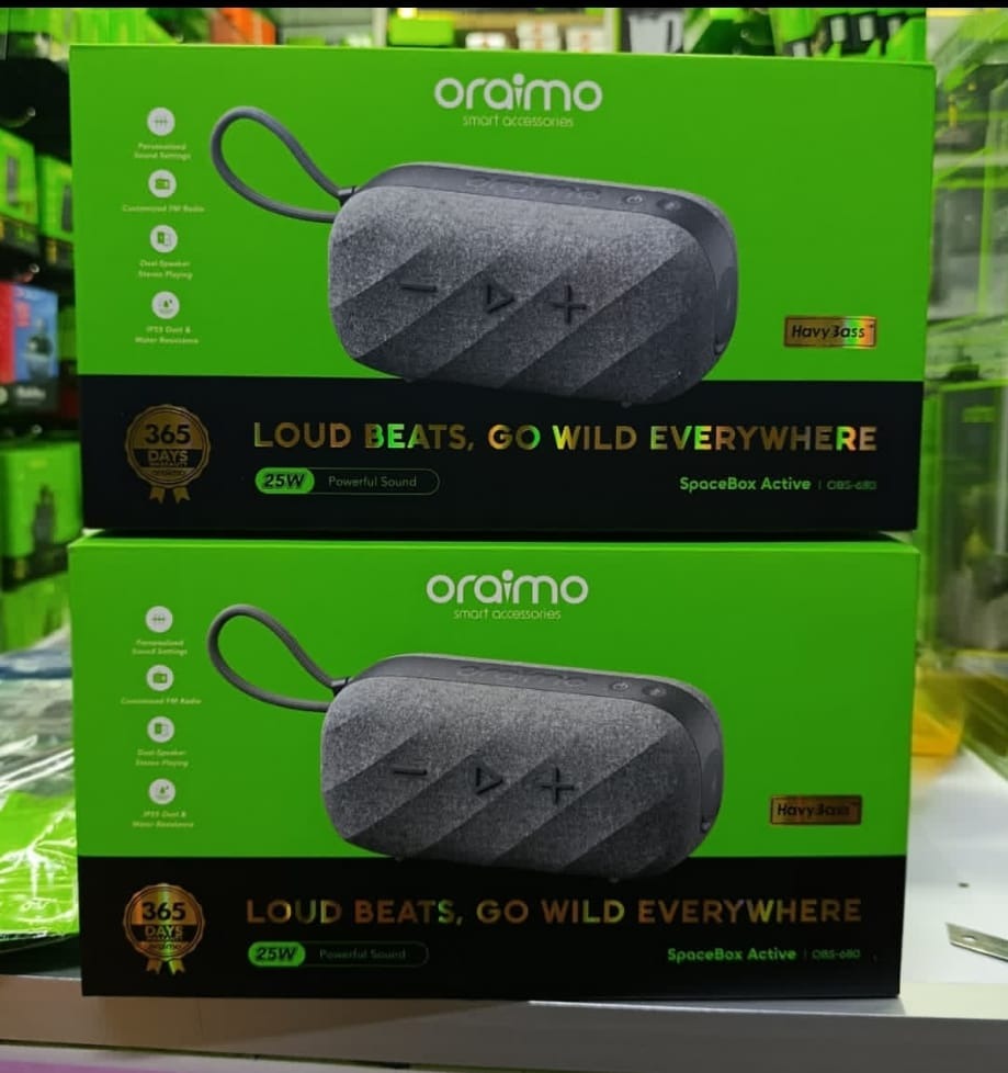 Oraimo SpaceBox Active 25W Bluetooth Speaker – Portable Wireless Speaker with HavyBass