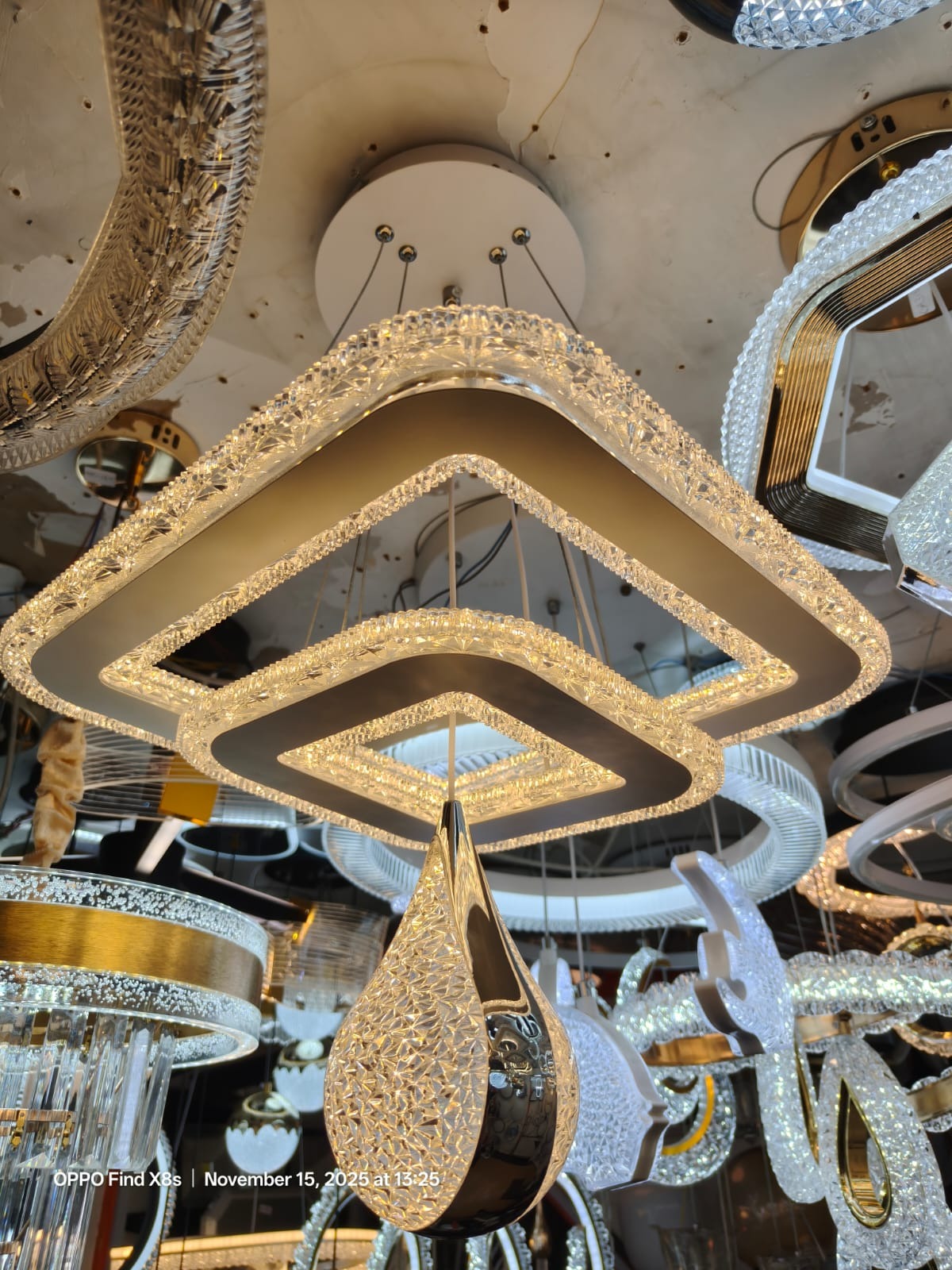 Modern LED Crystal Chandelier Ceiling Light – Elegant Decorative Pendant Light