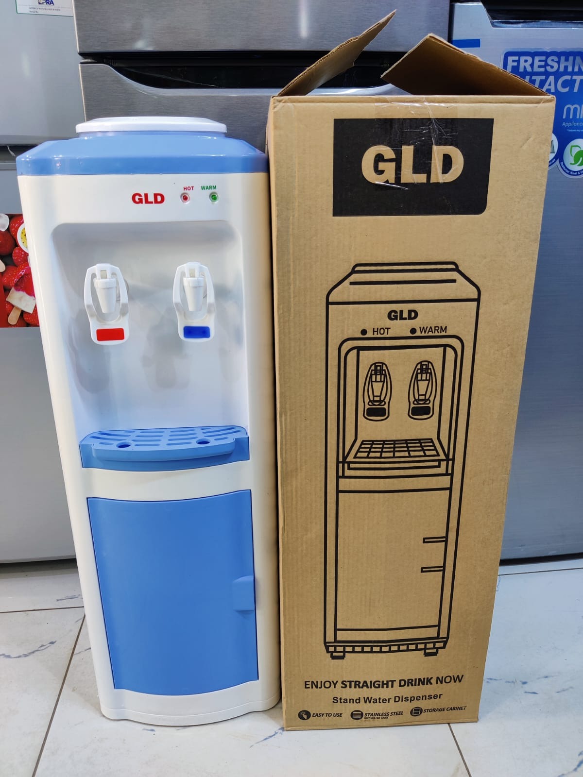 GLD Water Dispenser Hot & Normal – Standing Water Dispenser with Storage Cabinet