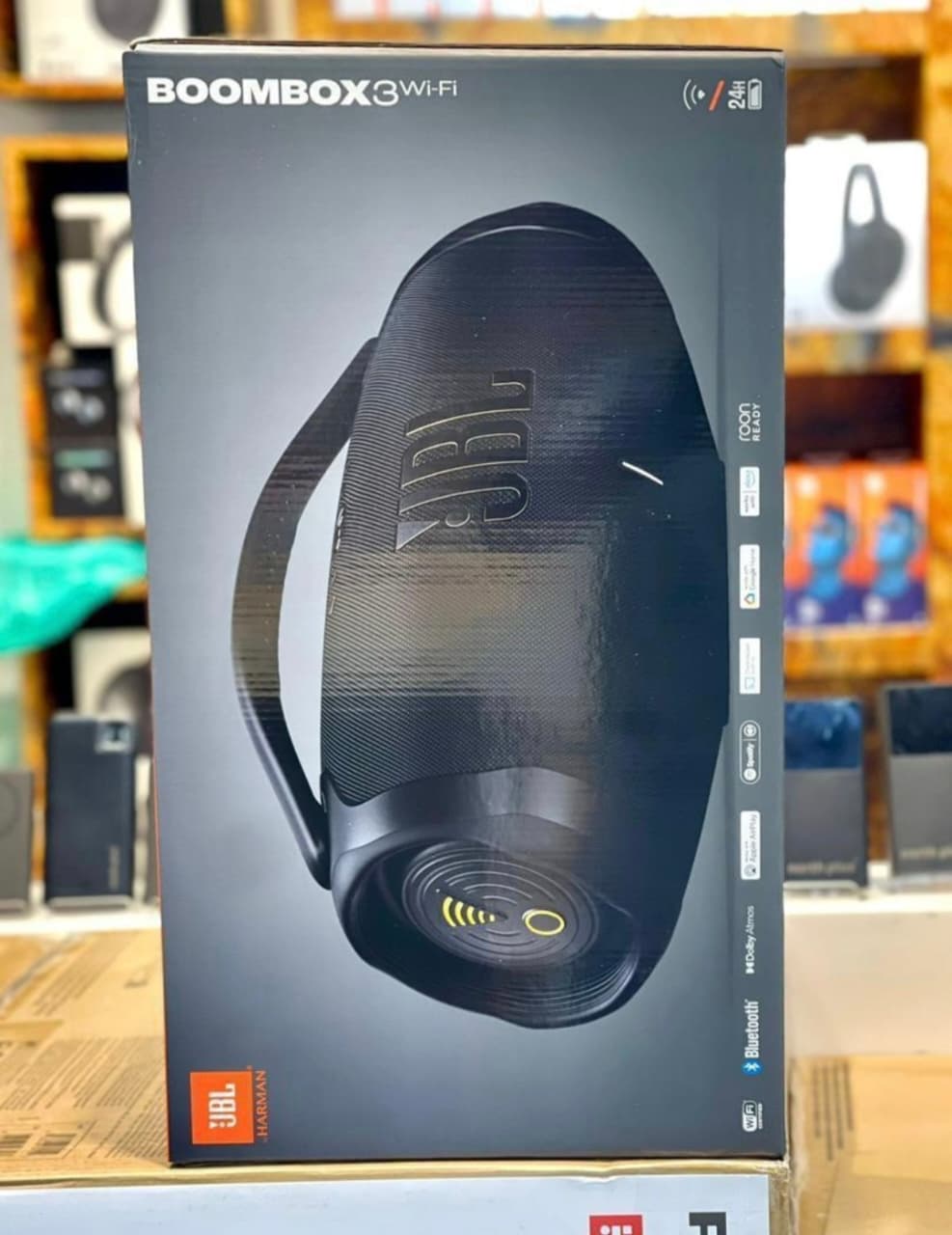 JBL Boombox 3 Wi-Fi Portable Speaker – 3-Way Sound, Dolby Atmos & 24H Battery