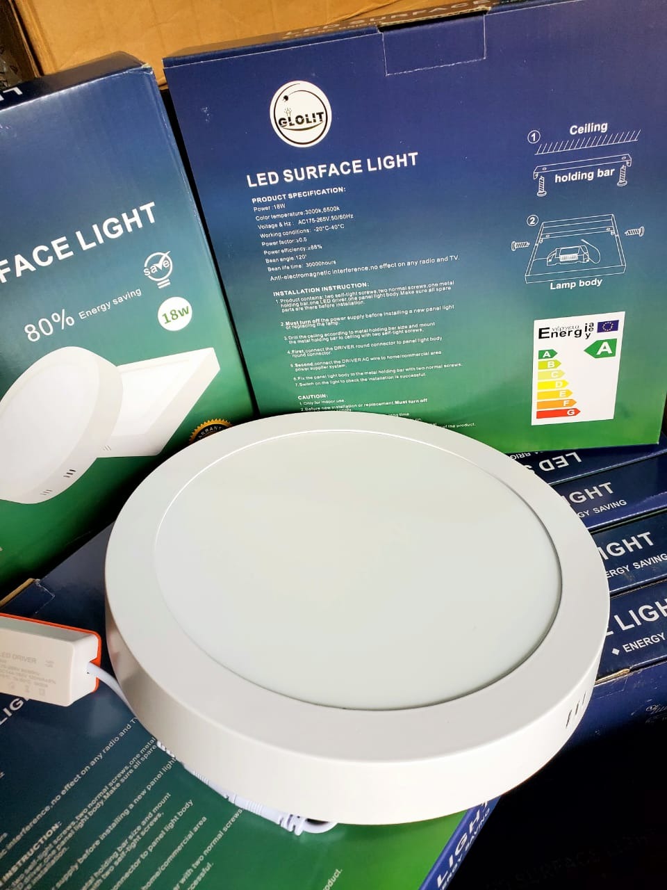 18W LED Surface Ceiling Light – Energy Saving Round Panel Light,