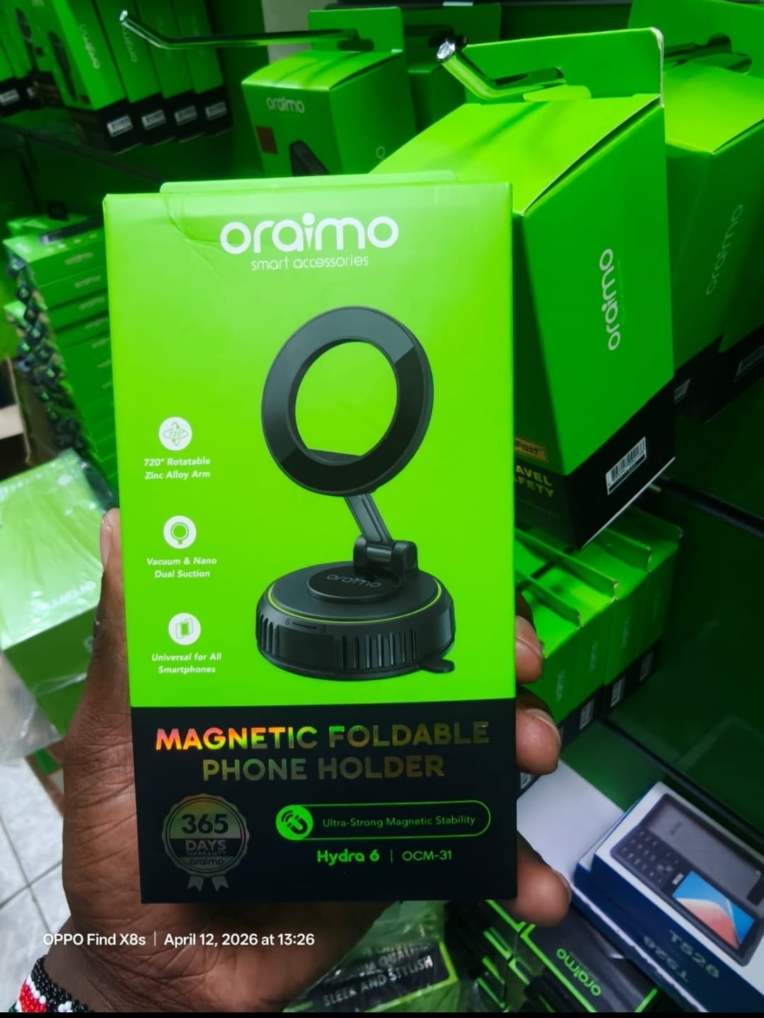 Oraimo Hydro 6 Magnetic Car Phone Holder – Foldable