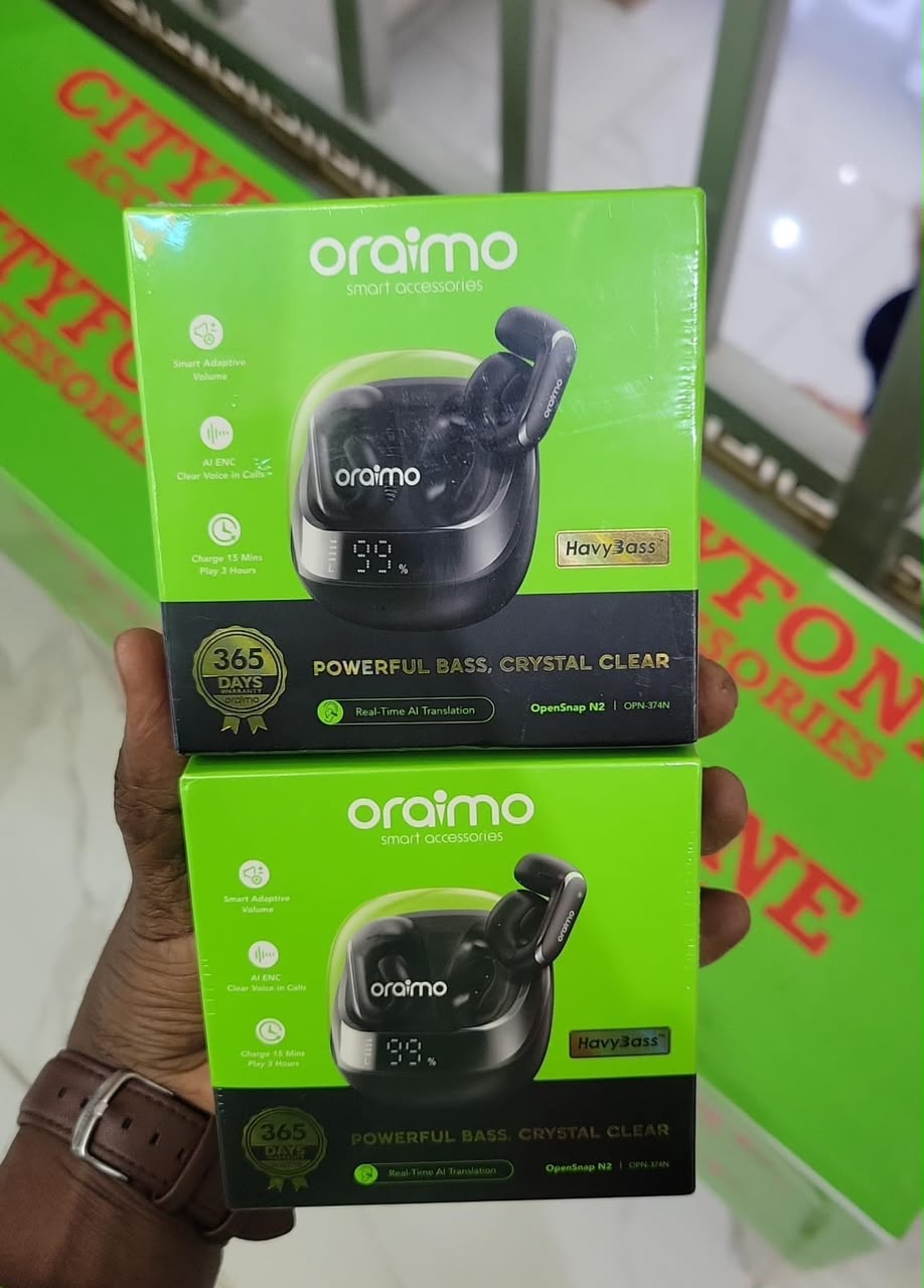 Oraimo OpenSnap N2 OPN-374N Open-Ear Wireless Earbuds with AI ENC