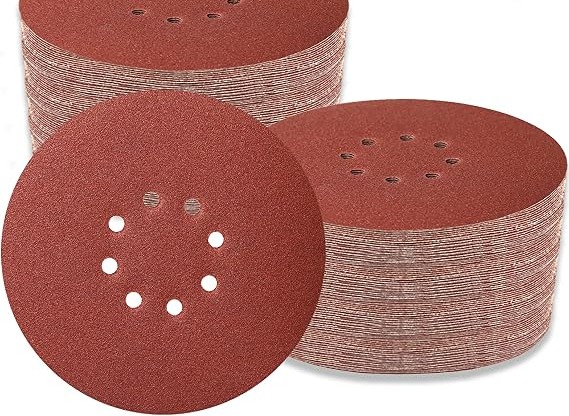 9-Inch 80 Grit Sandpaper Disc – Red Aluminum Oxide, Hook & Loop - photo 2