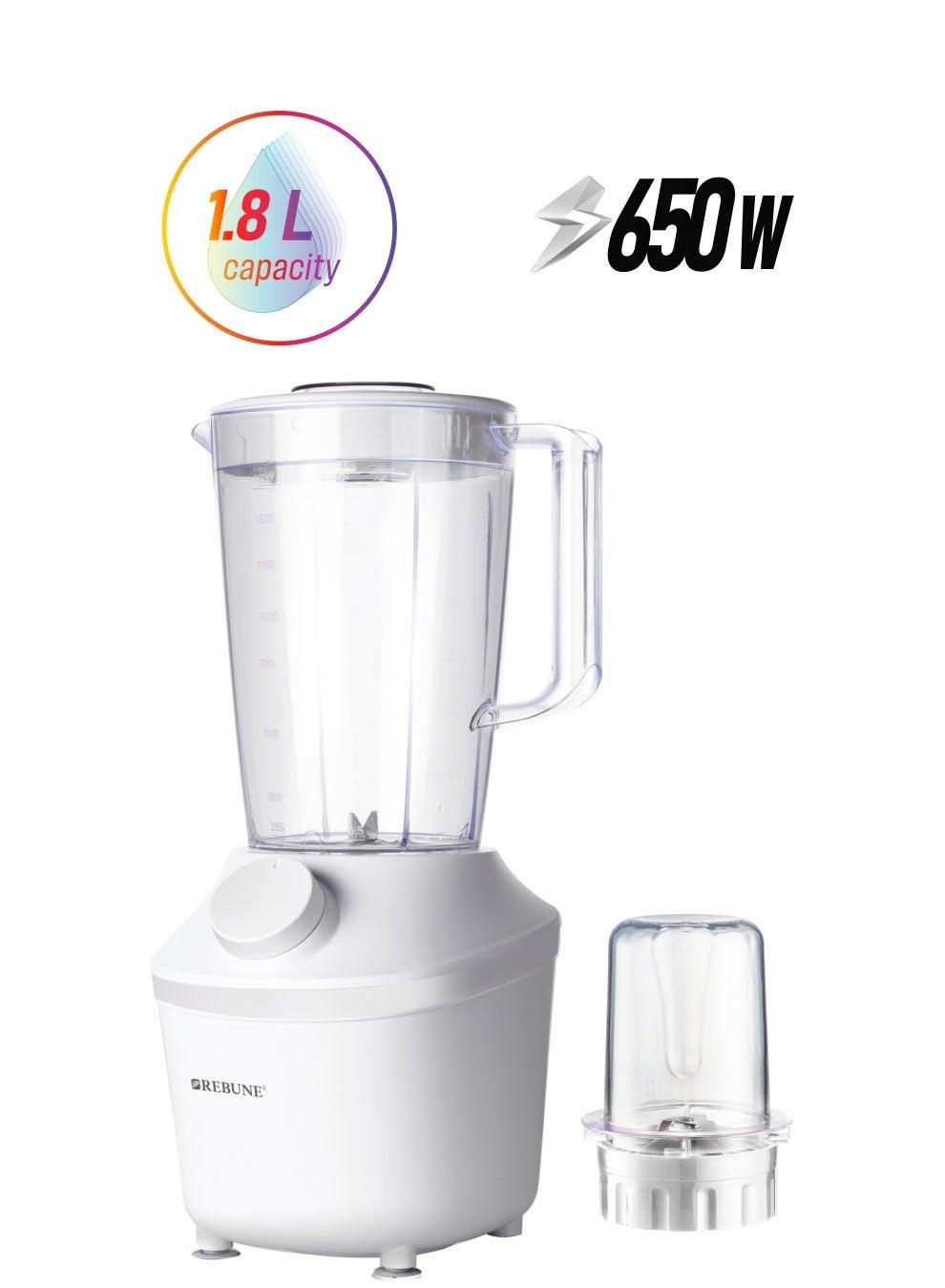 2-in-1 Electric Blender 1.8L 650W – 4-Speed Blender with Grinder Attachment & Pulse Function - photo 2