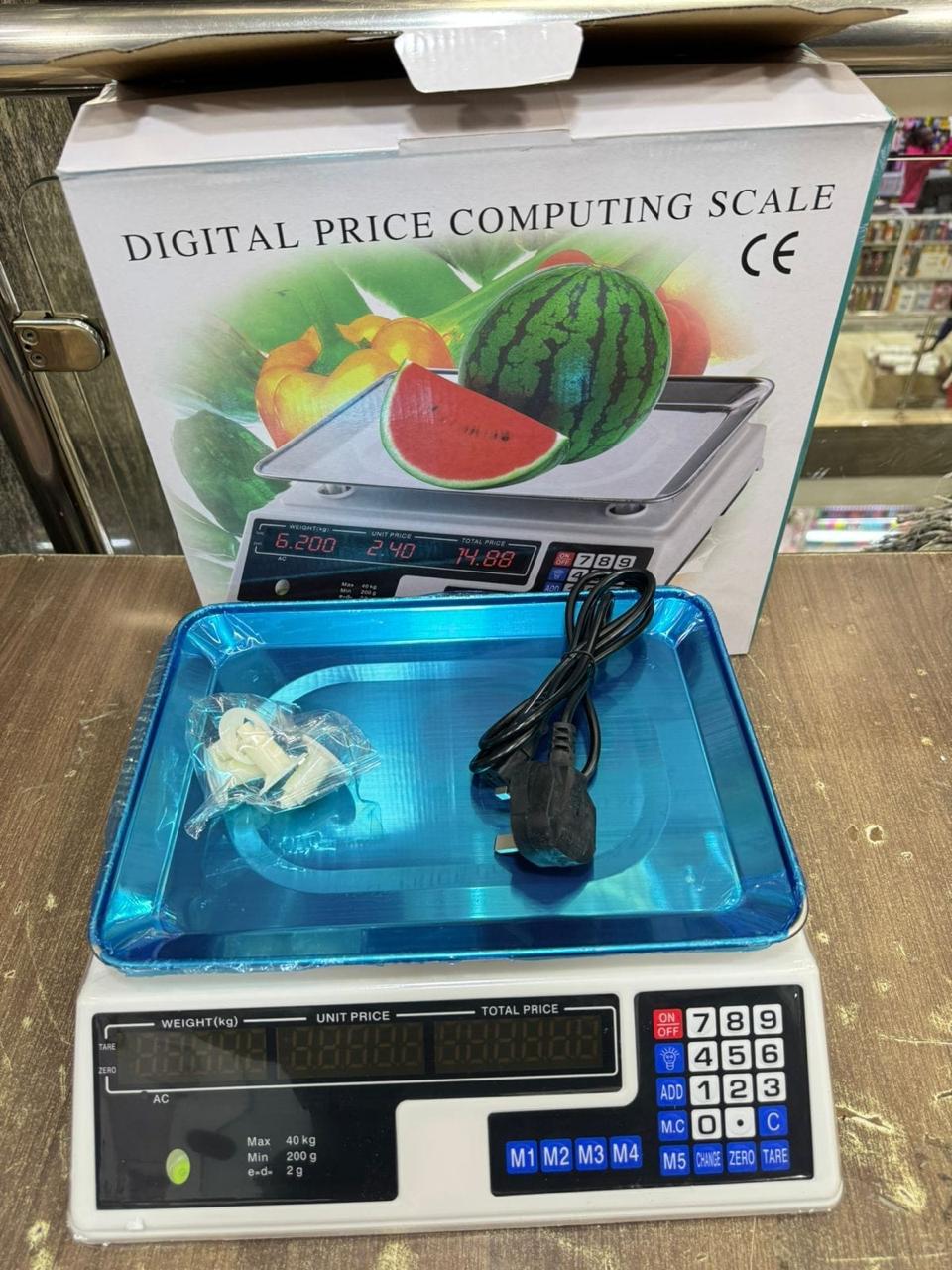 ACS 40kg Digital Price Computing Scale – Electronic Weighing Scale with Triple Display