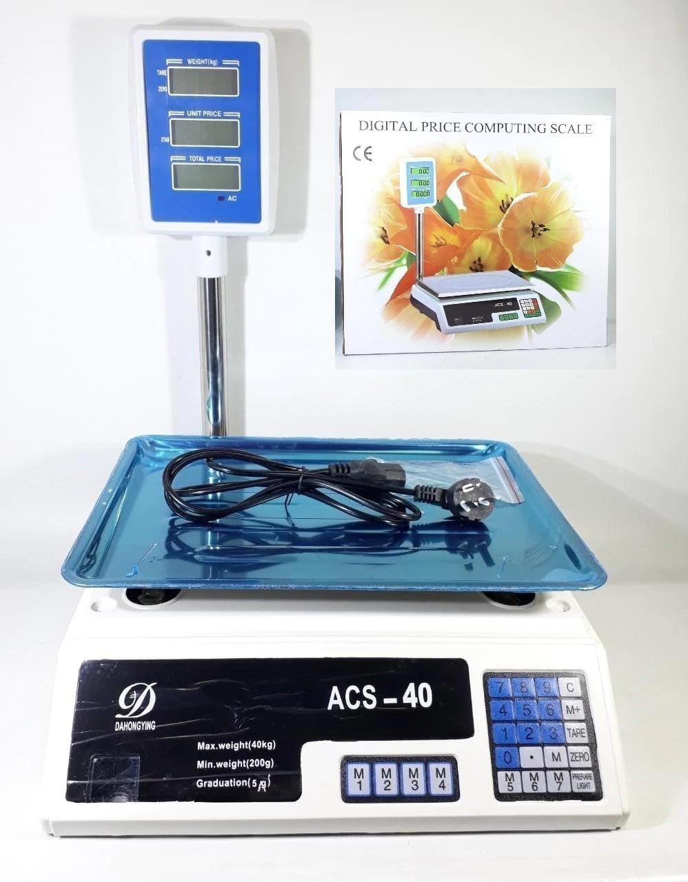 ACS 40kg Digital Price Computing Scale – Electronic Weighing Scale with Triple Display - photo 2