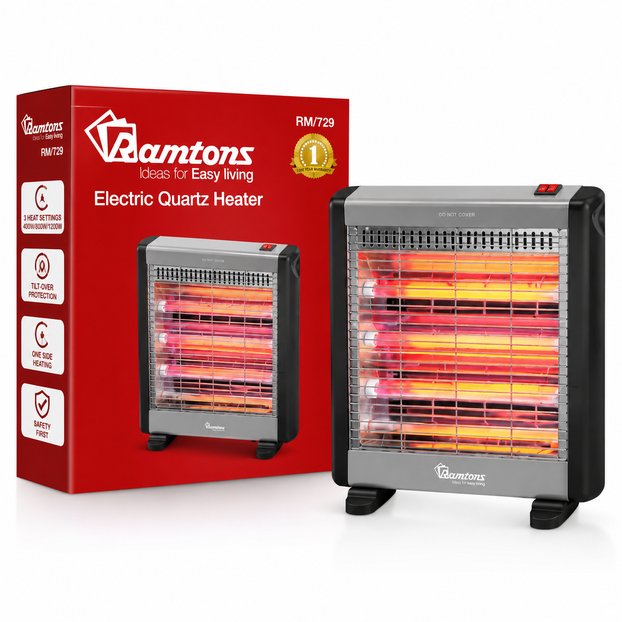 Ramtons RM/729 Electric Quartz Heater – Fast Heating Room Heater - photo 2