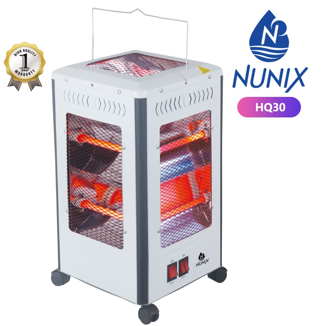 Nunix HQ30 Electric Room Heater – Portable Radiant Heater with 360° Heating