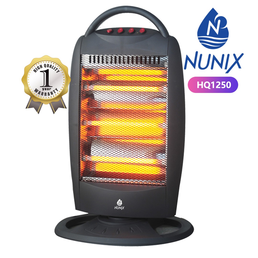 Nunix HQ1250 Room Heater – Electric Quartz Heater with 3 Heat Settings
