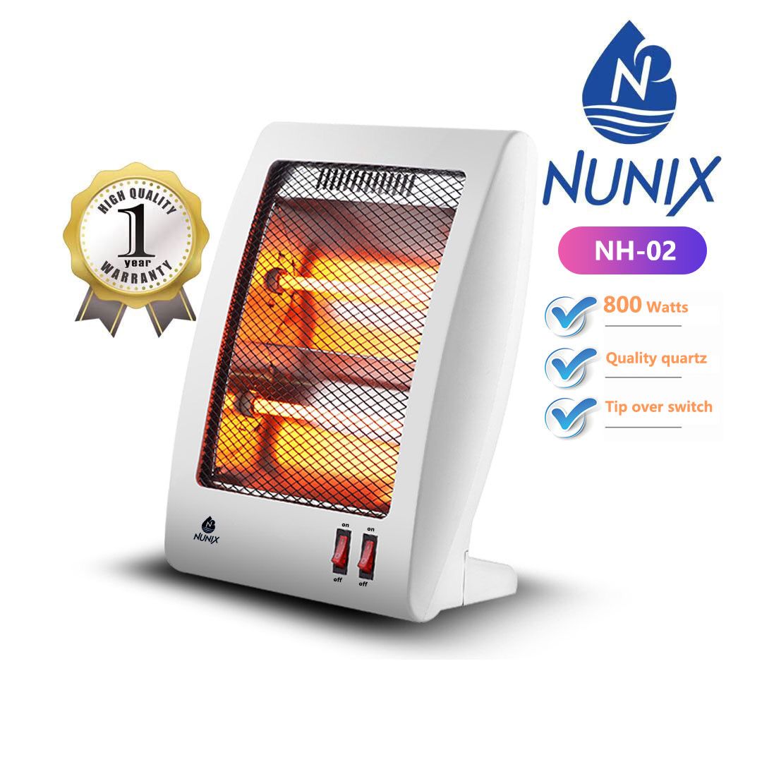 Nunix NH-02 Portable Electric Room Heater 800W – Quartz Heater with Overheat & Tip-Over Protection - photo 2