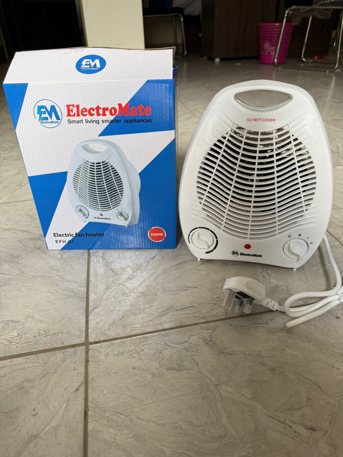 ElectroMate EFH-01 2000W Fan Room Heater – Portable Electric Heater