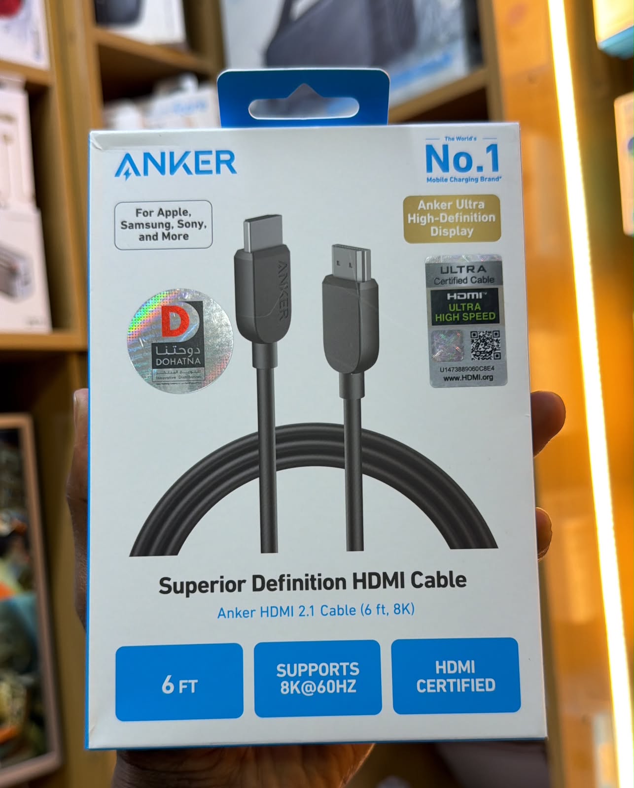 Anker HDMI 2.1 Cable 6ft – 8K@60Hz Ultra High Speed