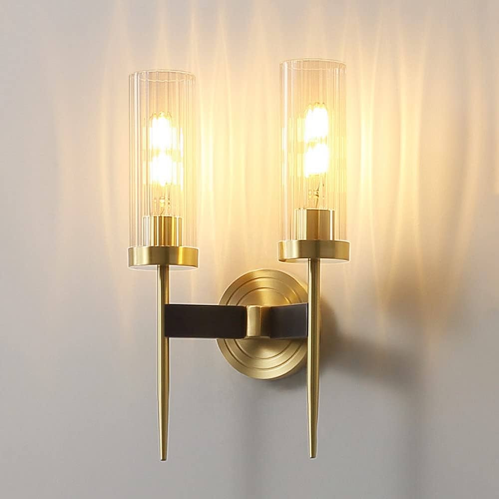 Modern LED Wall Sconce Light – Gold & Black | Single & Twin