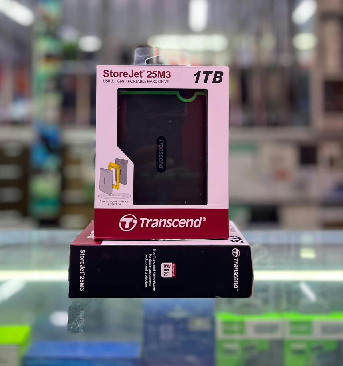 Transcend StoreJet 25M3 1TB External Hard Drive – USB 3.1 Portable HDD