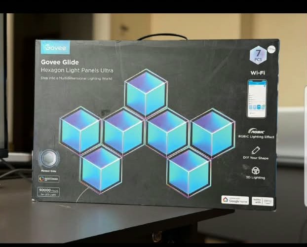 Govee Glide Hexagon Light Panels Ultra 7-Pack – RGBIC 3D WiFi Smart LED Lights