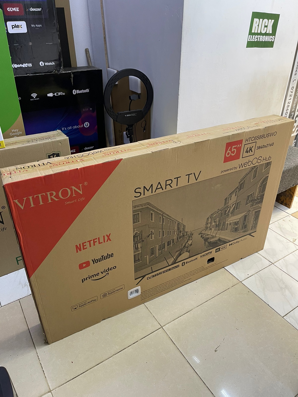 Vitron 65-Inch Smart 4K TV WebOS – Frameless Smart Television with Bluetooth