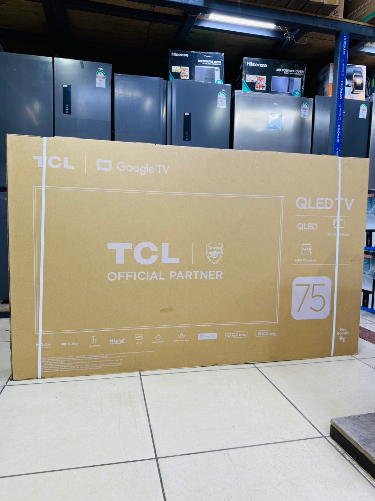 TCL 75-INCH QLED 4K GOOGLE TV T6C – FRAMELESS SMART TELEVISION WITH BLUETOOTH, NETFLIX AND YOUTUBE