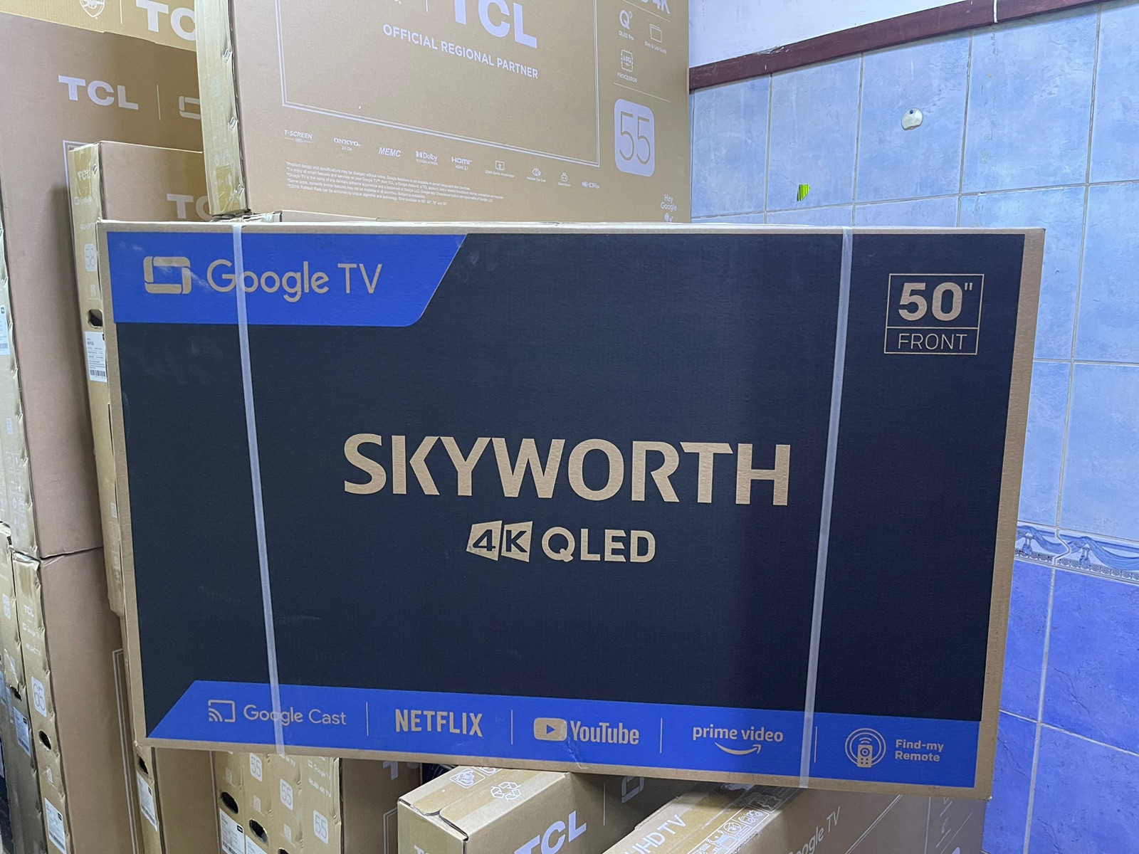 Skyworth 50-Inch QLED 4K UHD Smart Google TV – Frameless Design with Bluetooth
