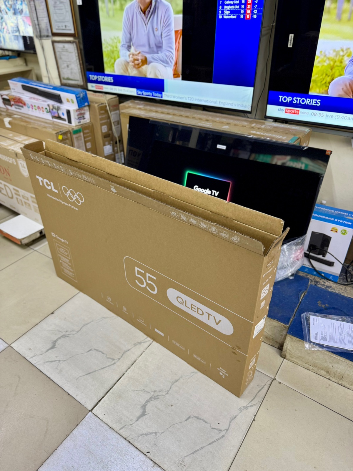TCL 55-Inch QLED 4K Google TV T6D – Frameless Smart TV with Bluetooth