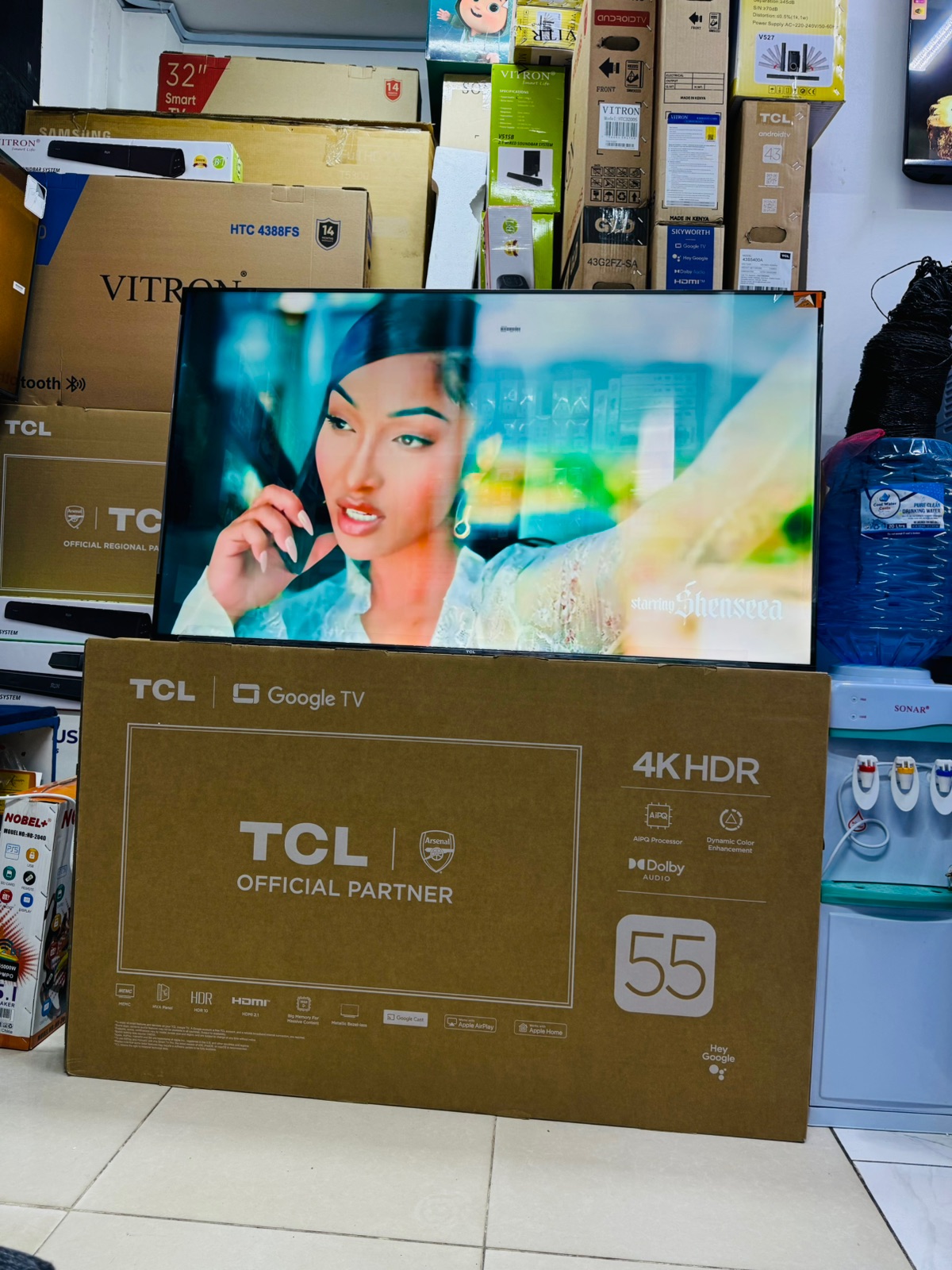 TCL 55-Inch V6C 4K HDR Google Smart TV – Frameless LED TV with Bluetooth