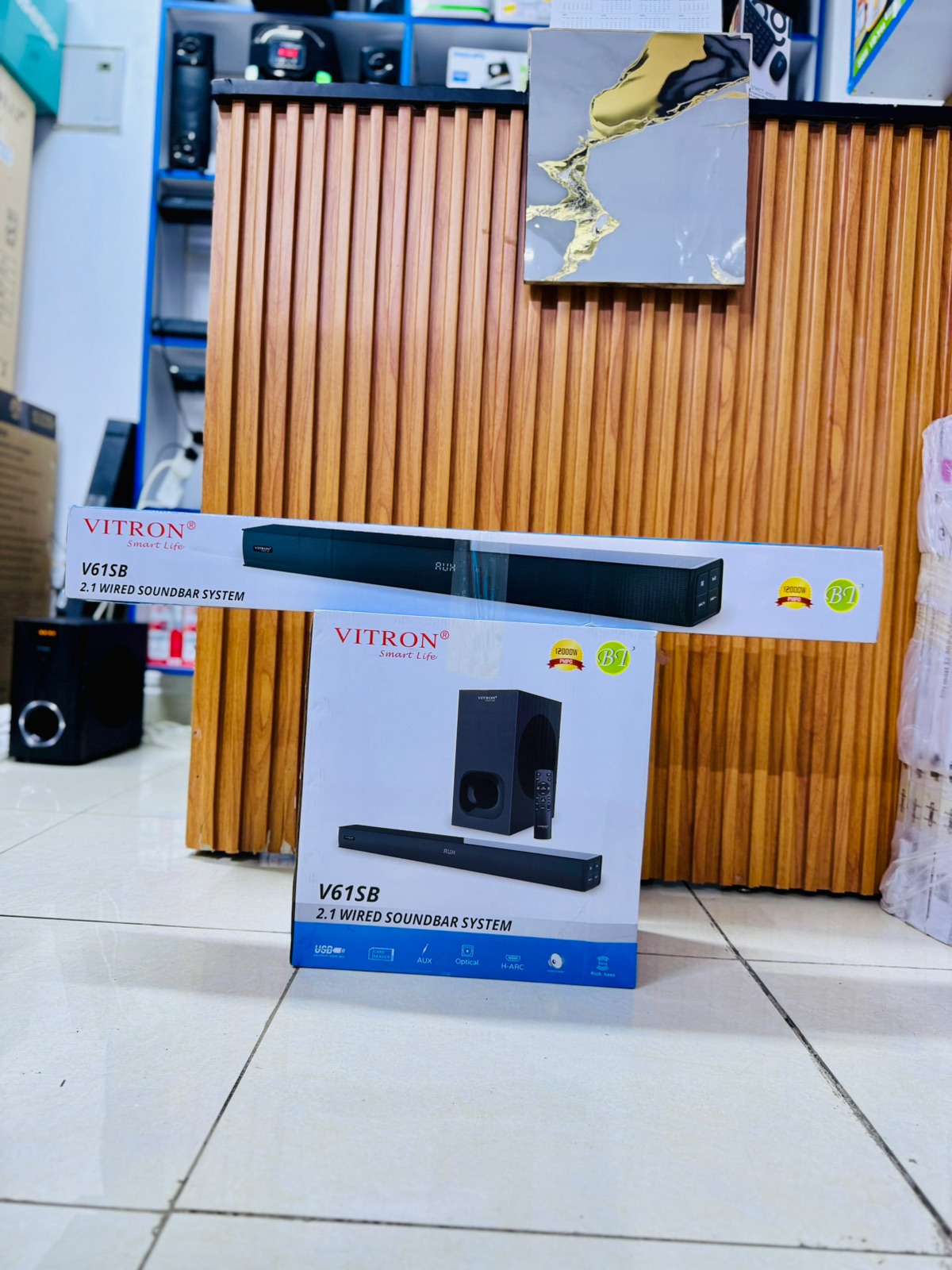 Vitron V61SB 2.1 Channel Soundbar System – 12000W PMPO, Deep Bass & Bluetooth