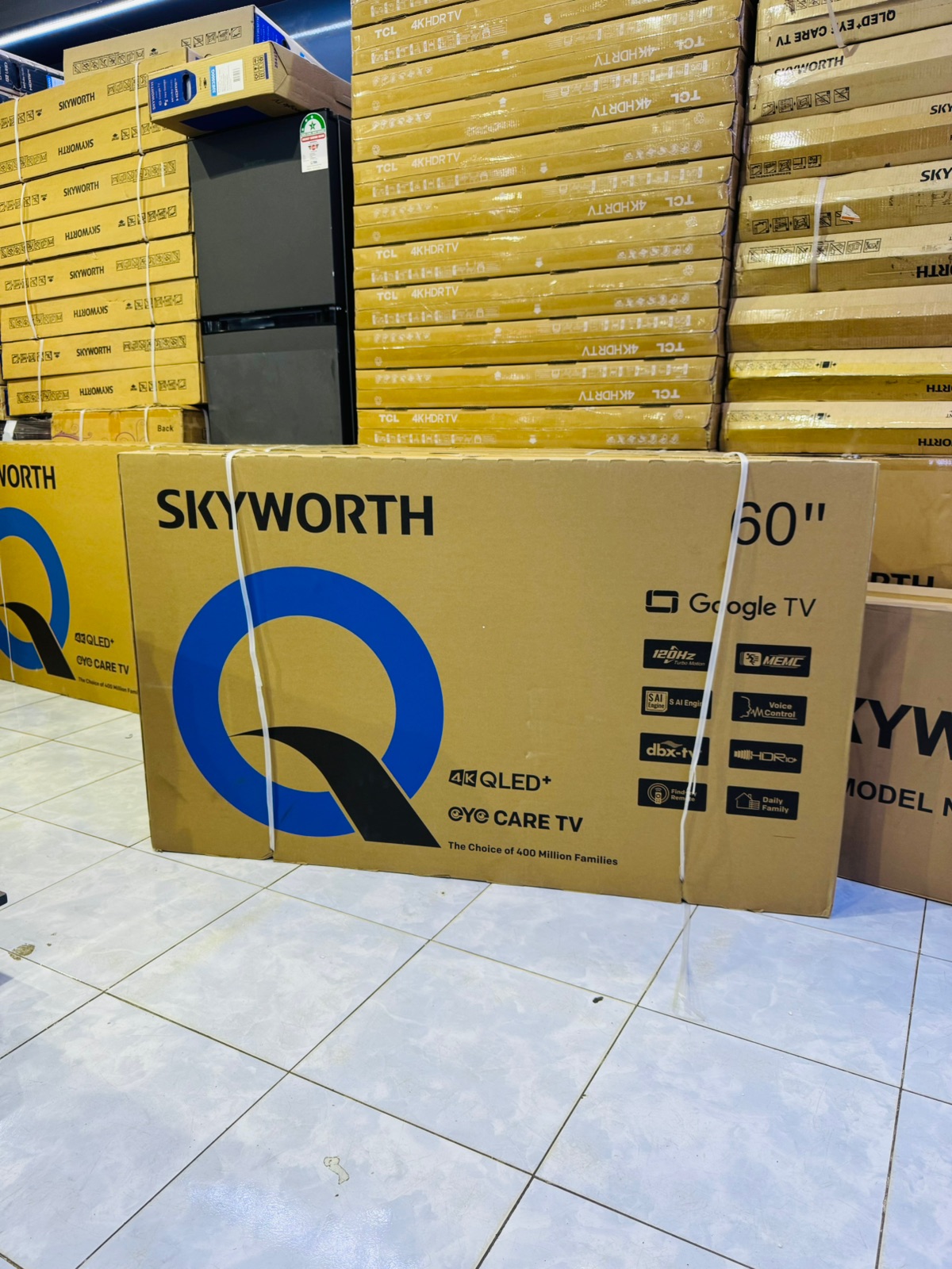 Skyworth 60-Inch QLED 4K Google Smart TV – Frameless Display with Bluetooth