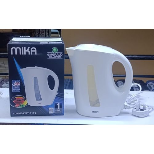 Mika MKT1005W Electric Kettle 1.7L – Cream White Plastic Corded Kettle