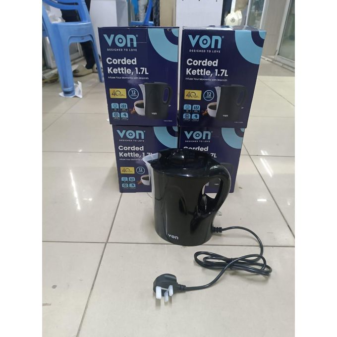 Von 1.7L Electric Kettle – Black Corded Water Boiler for Home & Office - photo 2