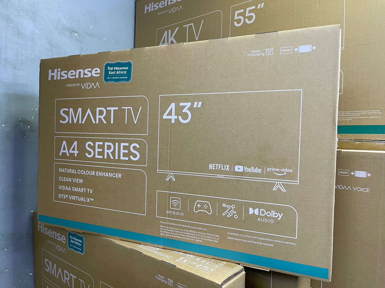 Hisense 43-Inch A4 Smart TV – Frameless Display with Netflix & YouTube