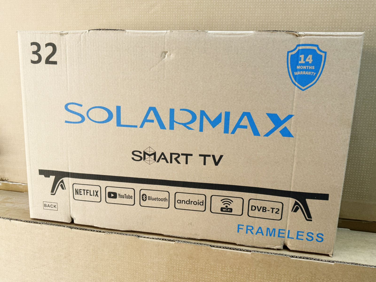 Solarmax 32-Inch Smart TV – Frameless Design with Netflix & YouTube