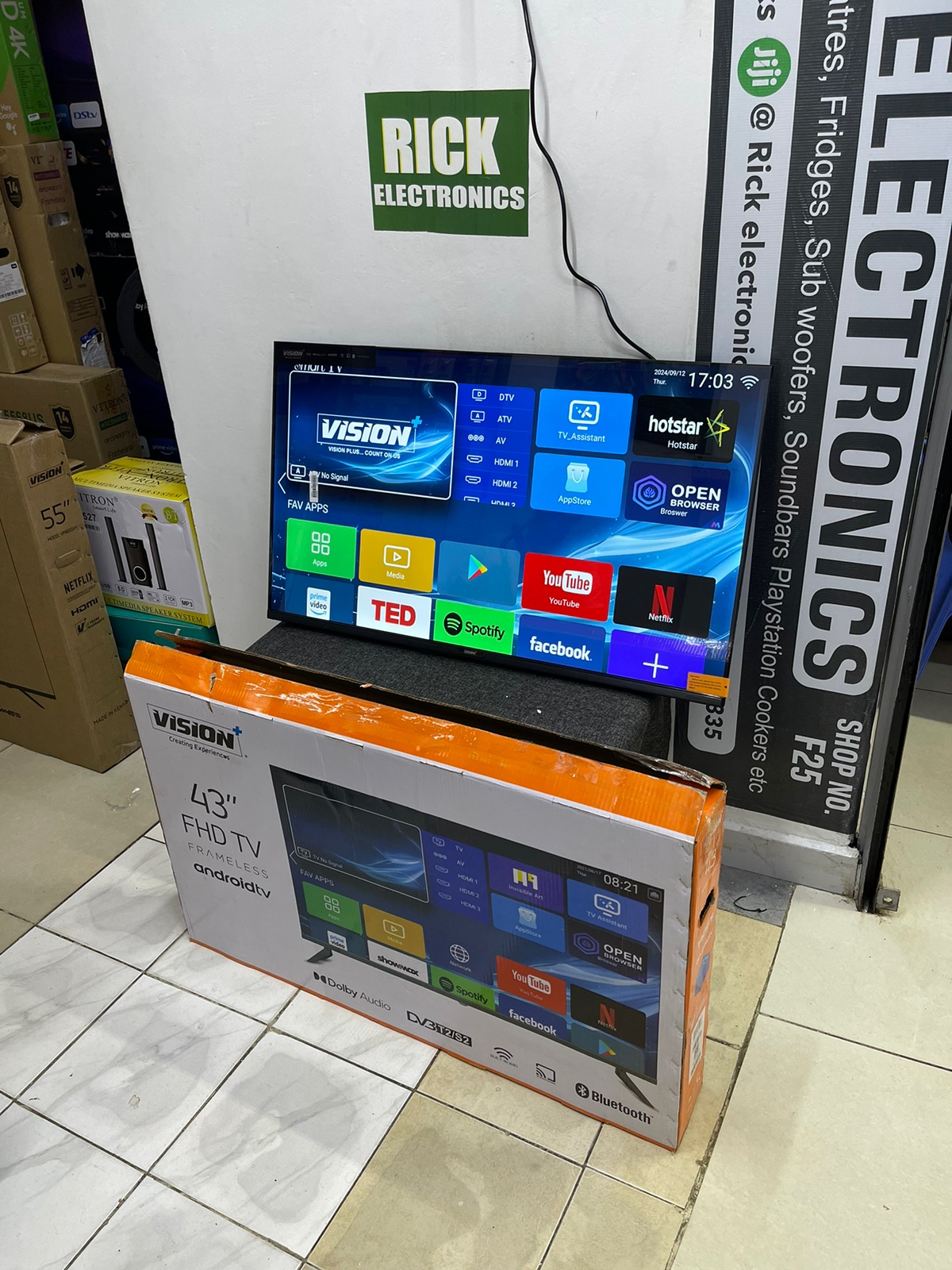 Vision 43-Inch Android Smart TV Full HD – Frameless Design with Bluetooth