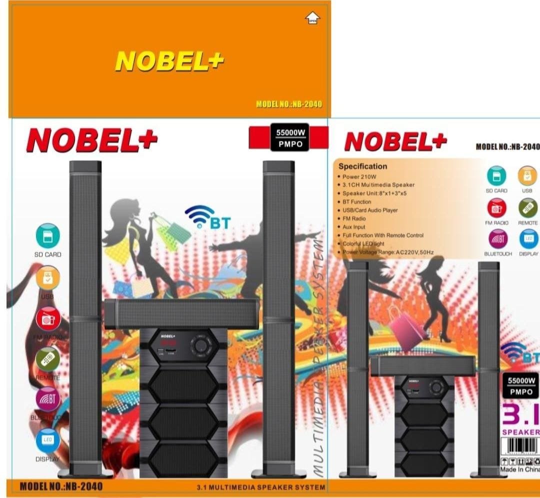 Nobel Plus NB-2040 5.1 Channel Subwoofer 55000W Tallboy Speaker System - photo 3