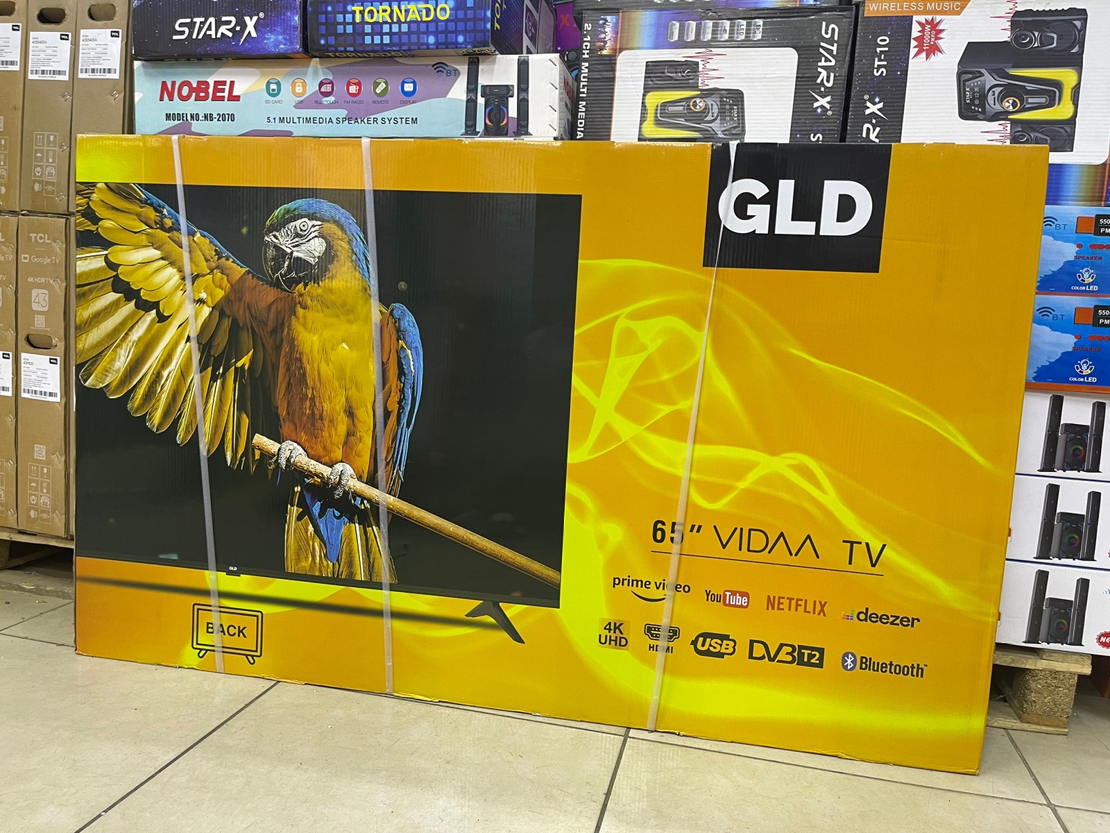 GLD 65-Inch 4K UHD VIDAA Smart TV – Frameless Display with Bluetooth