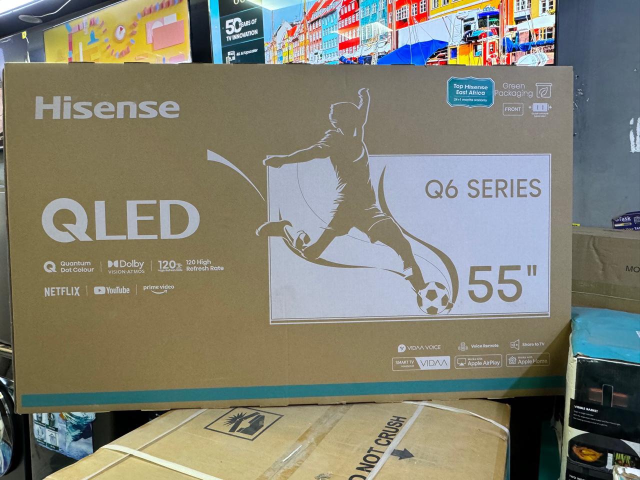 Hisense 55-Inch QLED 4K Smart TV Q6 – Bluetooth, Netflix and YouTube
