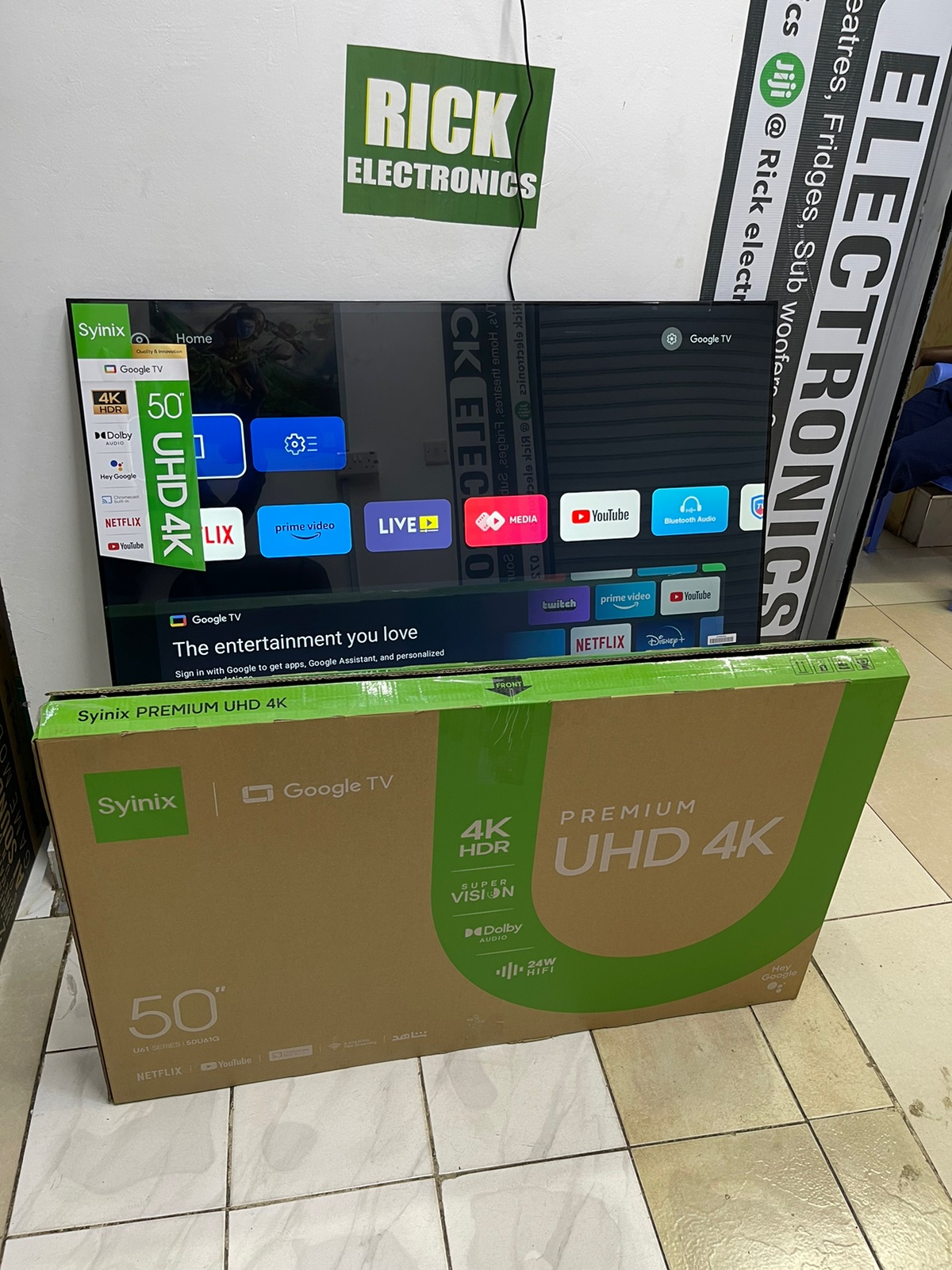 Syinix 50-Inch Smart 4K UHD Google TV – Bluetooth, Netflix and YouTube