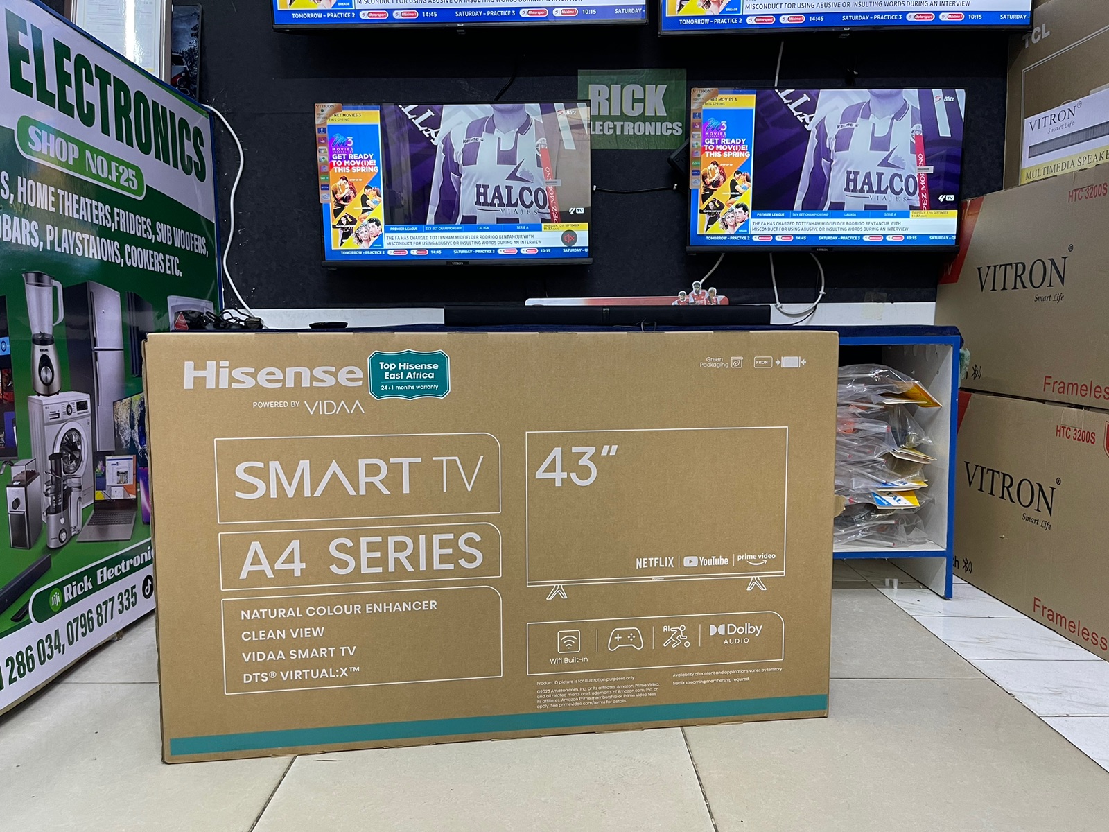 Hisense 43-Inch Smart TV A4 – Frameless Design, Netflix and YouTube