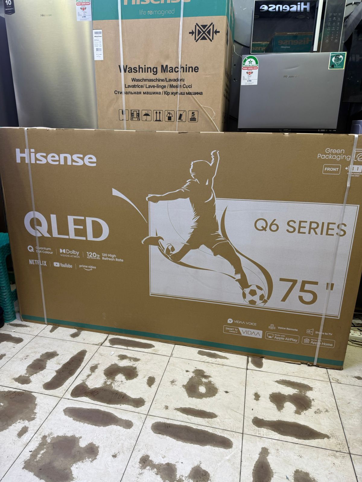 Hisense 75-Inch QLED 4K Smart TV Q6 Series – Frameless Display with Bluetooth, Netflix and YouTube