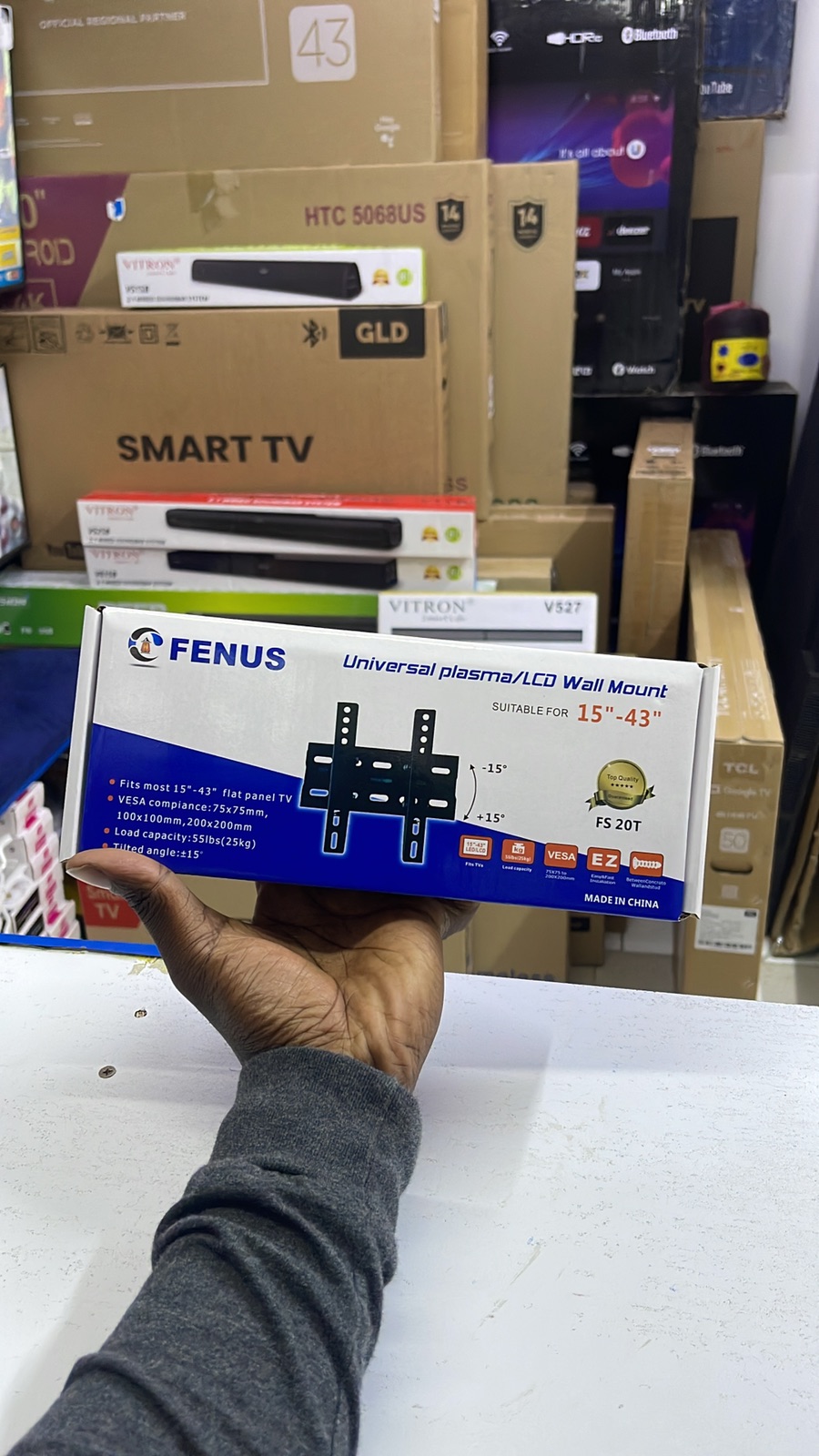 Fenus Tilting TV Wall Mount for 15–43 Inch Televisions – Adjustable Wall Bracket - photo 2