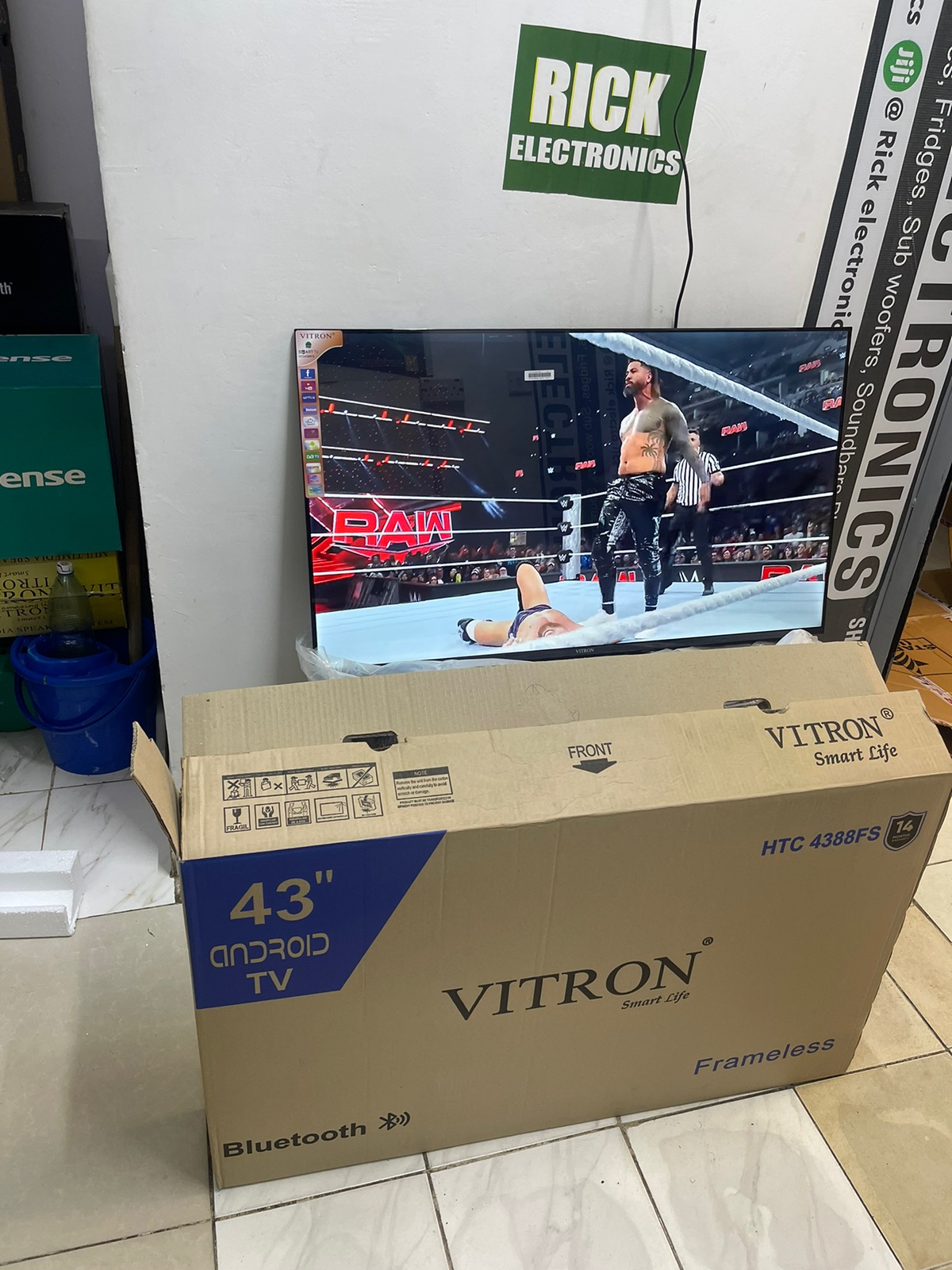 Vitron 43-Inch Android Smart TV with Bluetooth – Frameless Television with Netflix and YouTube