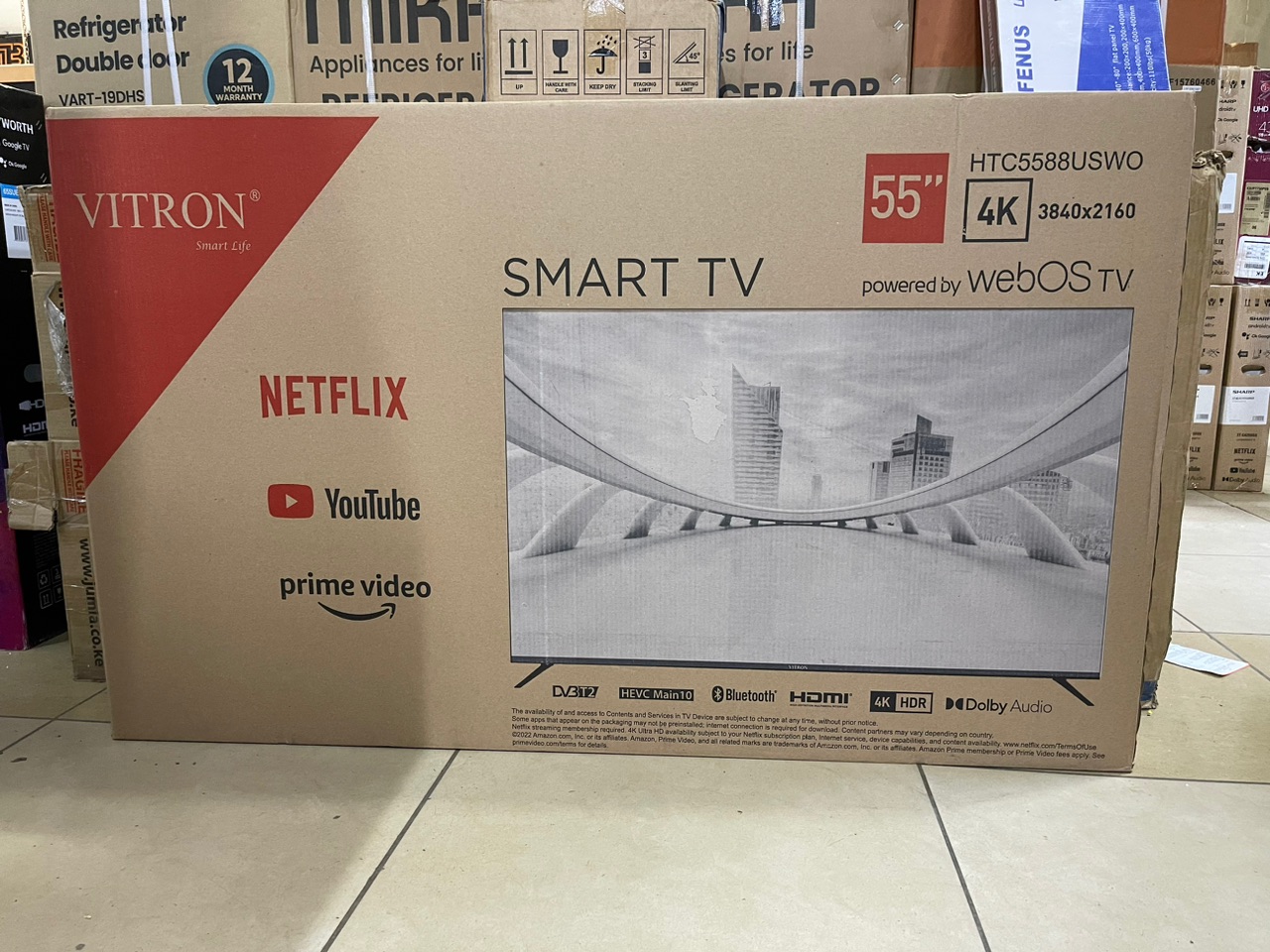 Vitron 55-Inch Smart 4K UHD WebOS TV – Frameless Television with Netflix and YouTube