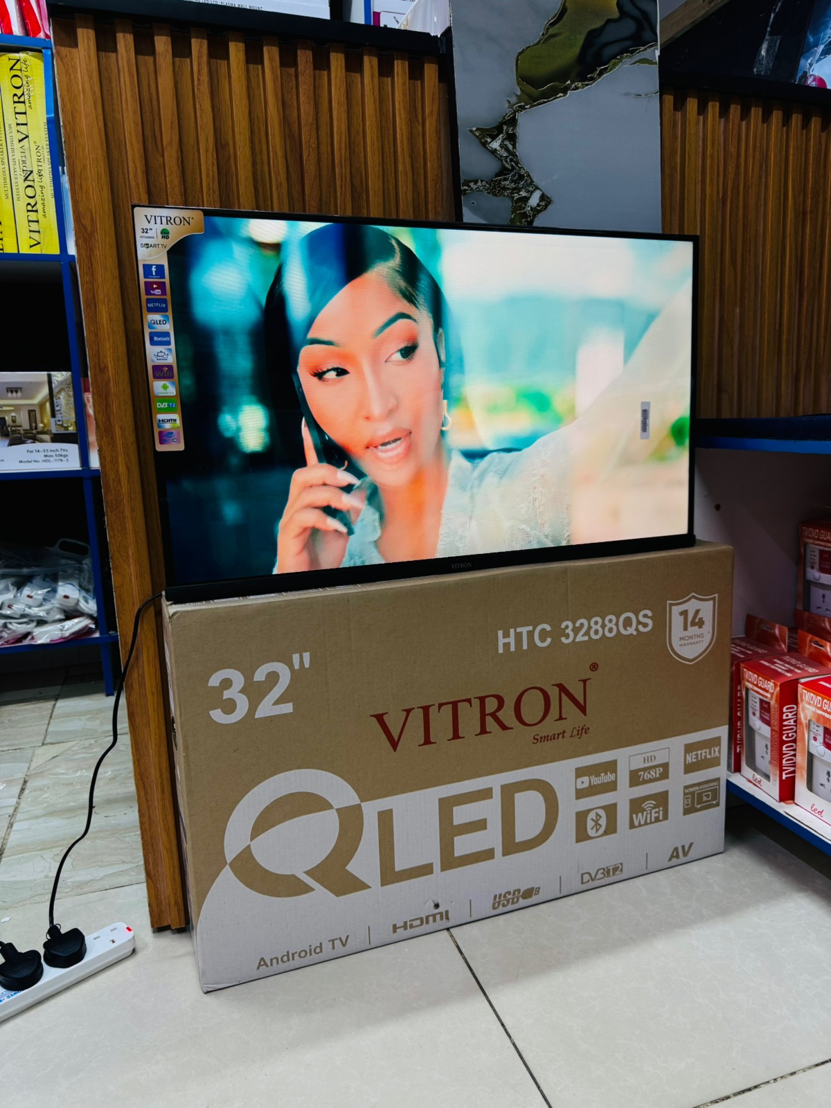 Vitron 32-Inch QLED Android Smart TV Frameless with Bluetooth