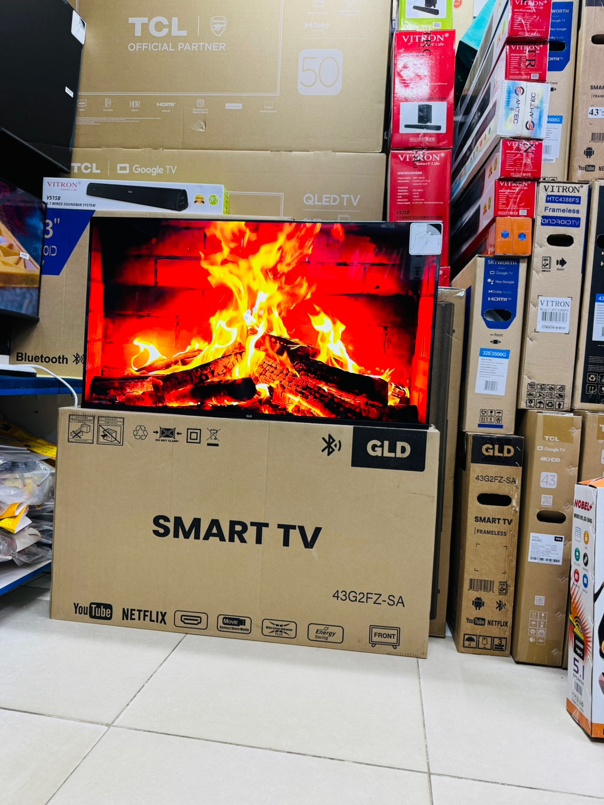 GLD 43-Inch Frameless Smart TV with Bluetooth, Netflix and YouTube