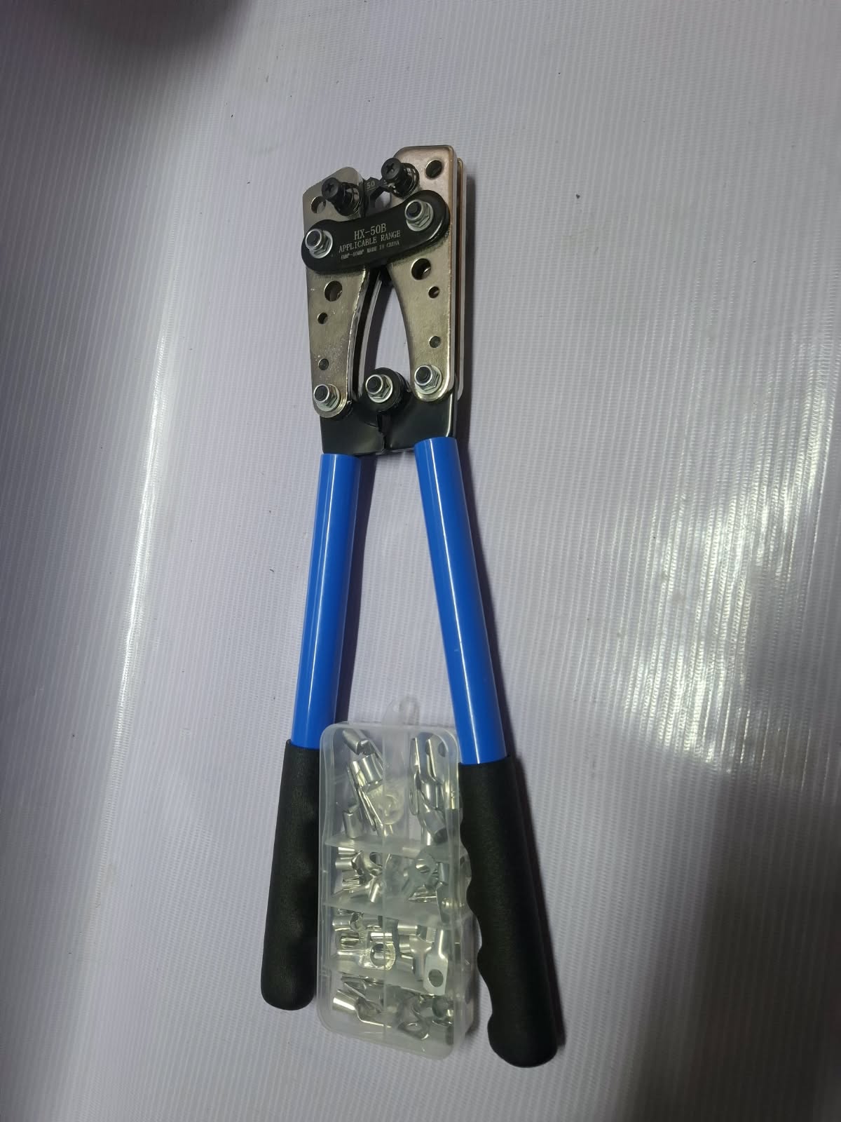 HX-50B Modular Crimping Tool with Blue Handles – RJ45/RJ11 Network Connector Crimper